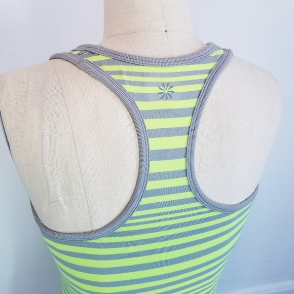 🌸 Athleta | Stripe Neon‎ Grey Tank XS - Picture 3 of 7